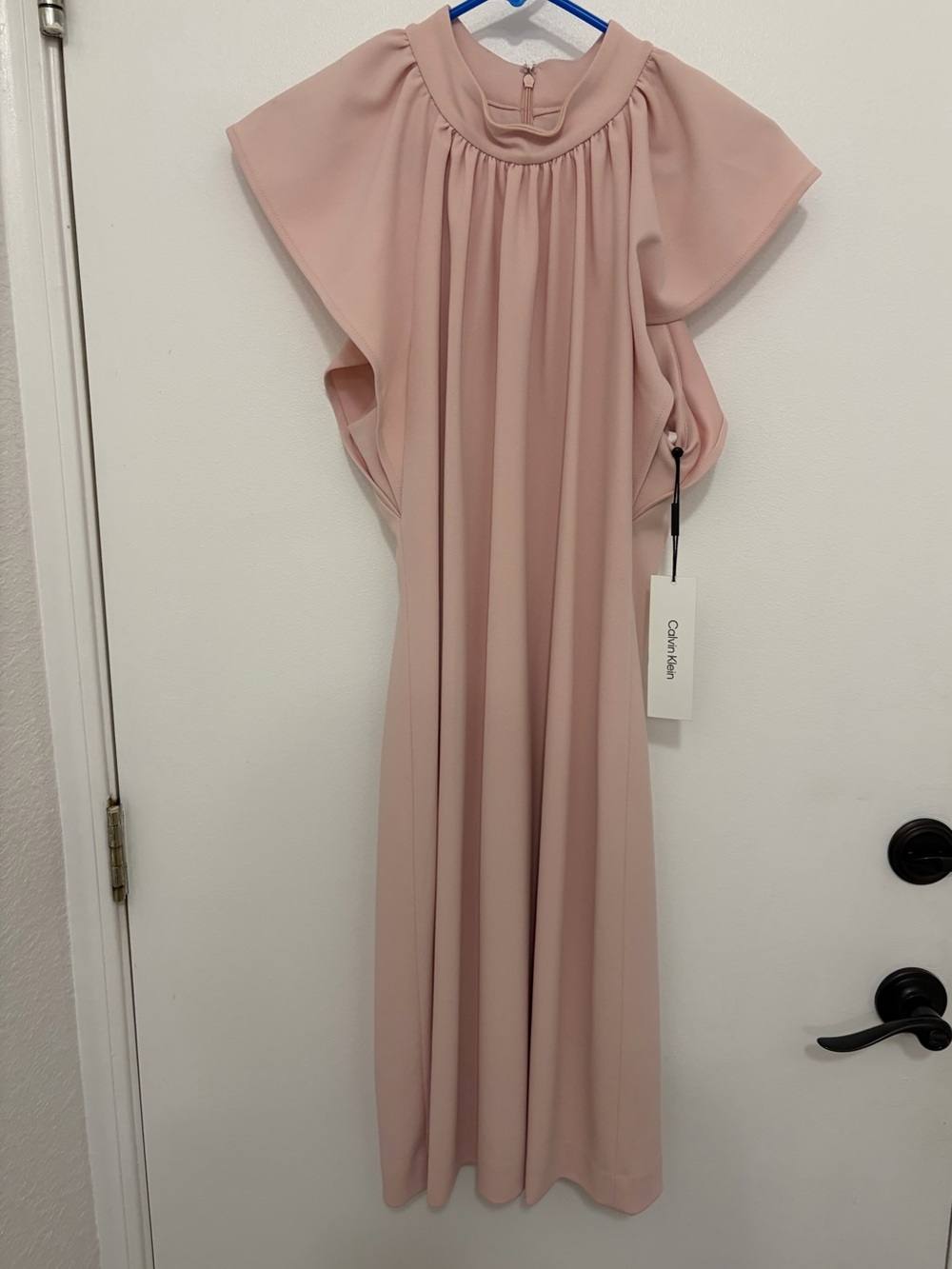 Calvin Klein Blush High-Neck Maxi Dress